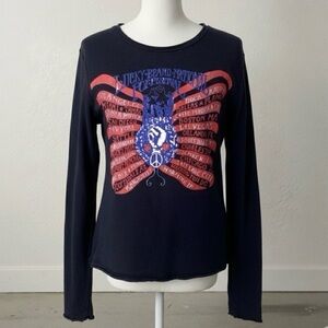 vintage national pop festival lucky brand long sleeve graphic tee